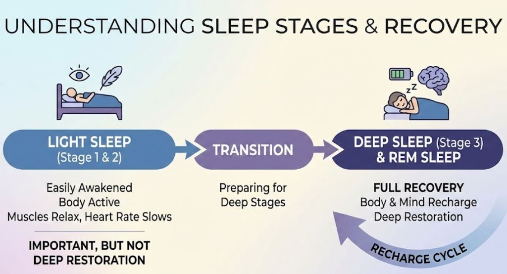 image of sleep phases, phases 1, 2 and deep sleep